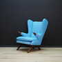 Vintage Sessel Teakholz Textil Blau 1960er Jahre 3