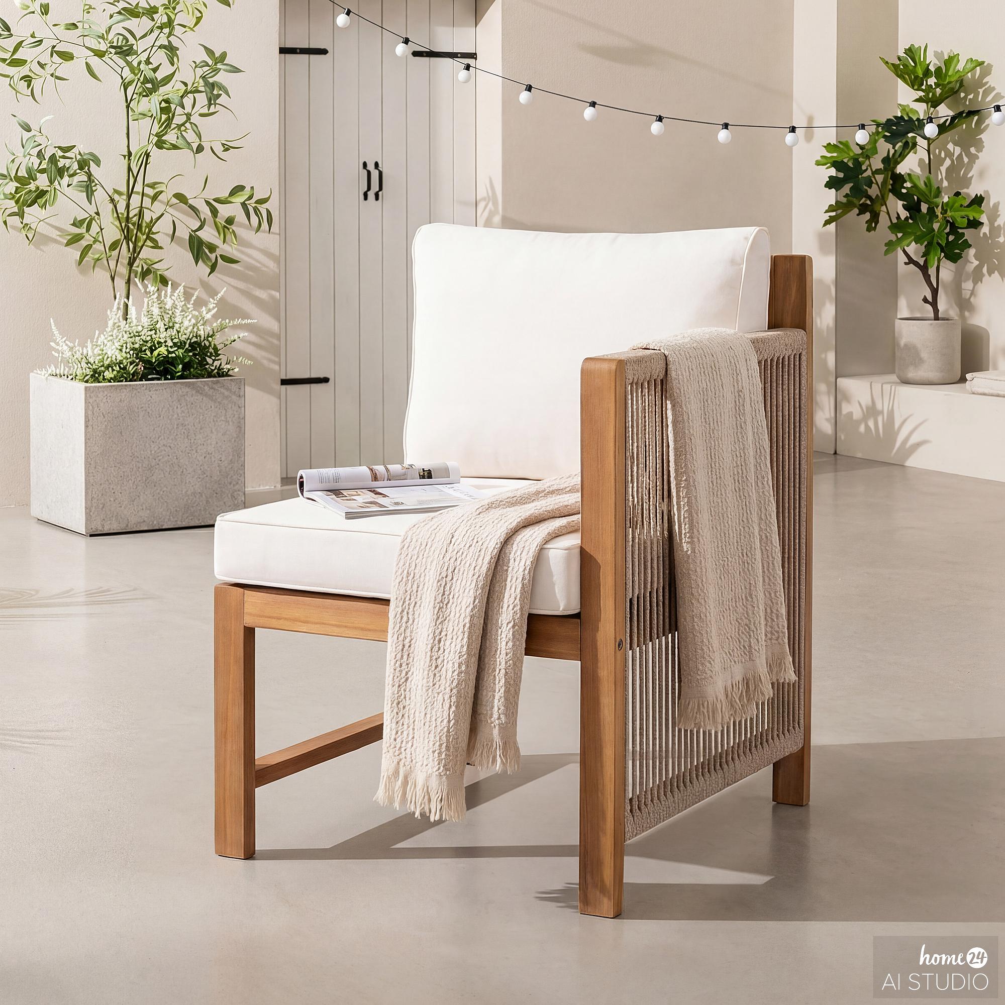 Armchair Bayton Right Acacia Solid Brown 1