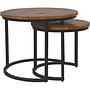 2x Ronin Beistelltisch Mangoholz Metall ø60cm 0