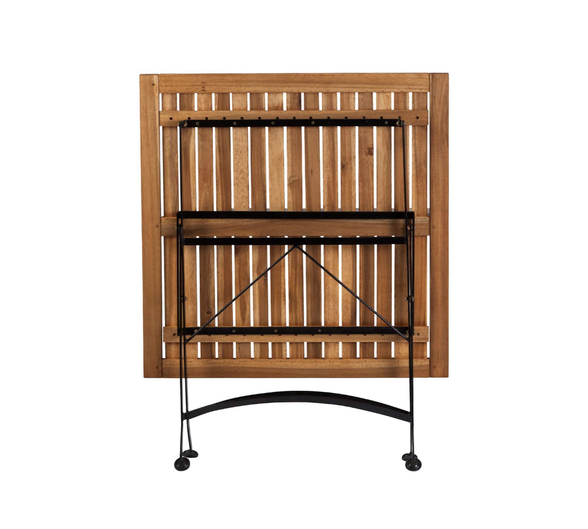 Gartentisch Metall Akazienholz Schwarz 1