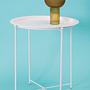 Steel Round Side Table Metal White 2