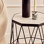 Shalimar Round Side Table Metal Marble 4