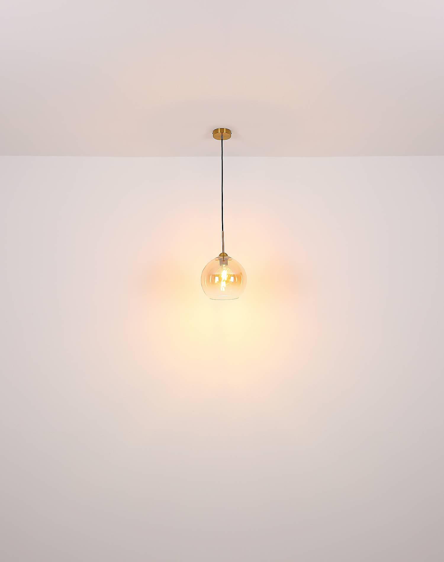 6-Flammig Pendelleuchte Jamessa Farbglas Eisen 4