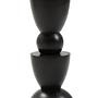 Walsa Circle Column-Detail Side Table Mango Wood Black 0