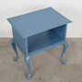 Vintage side table Oak wood Blue 1960s 4