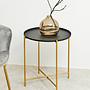 2x Avento Beistelltisch Schwarz Gold 1