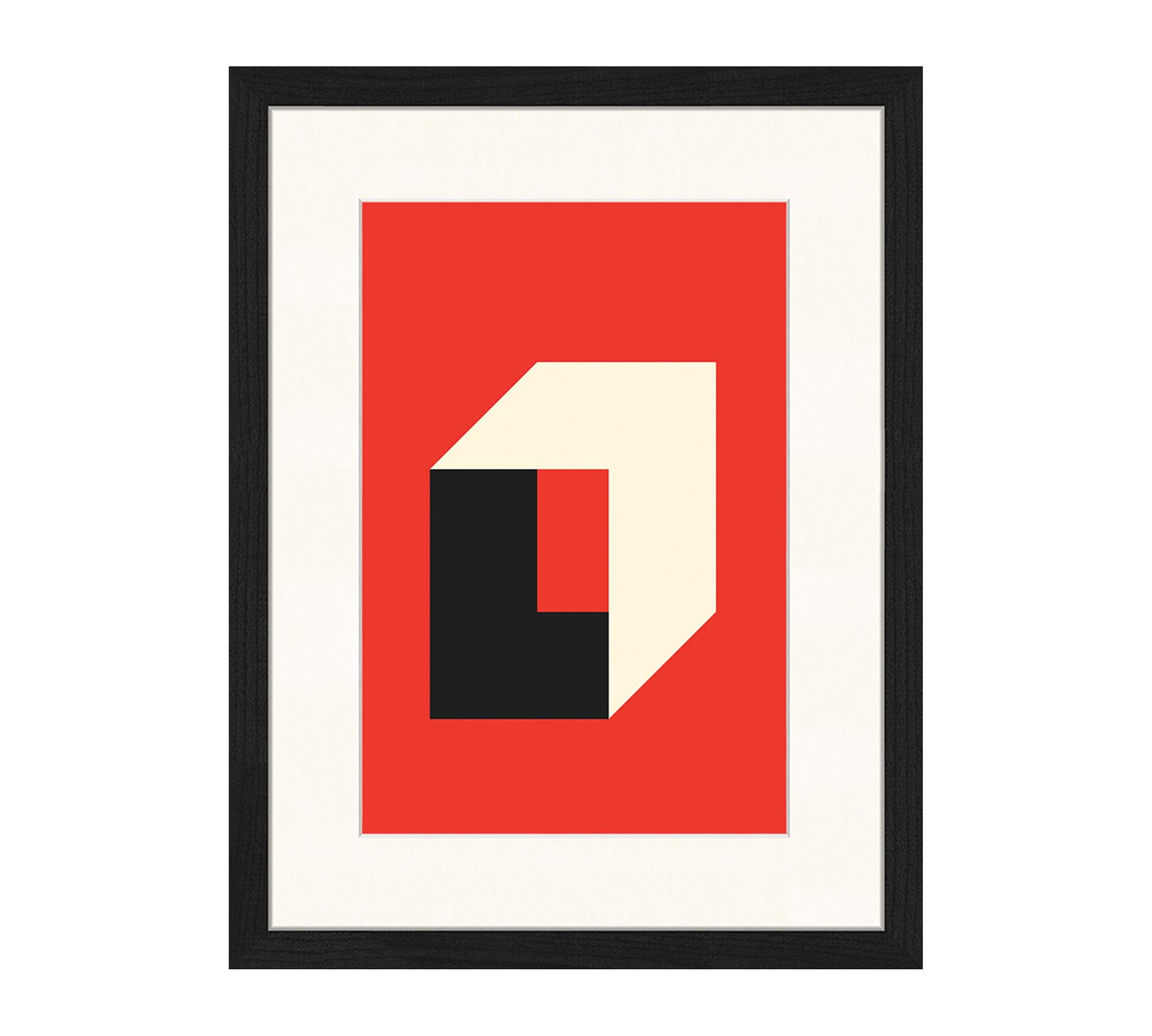 Bauhaus in Red Art Print with Frame Multicolored 0