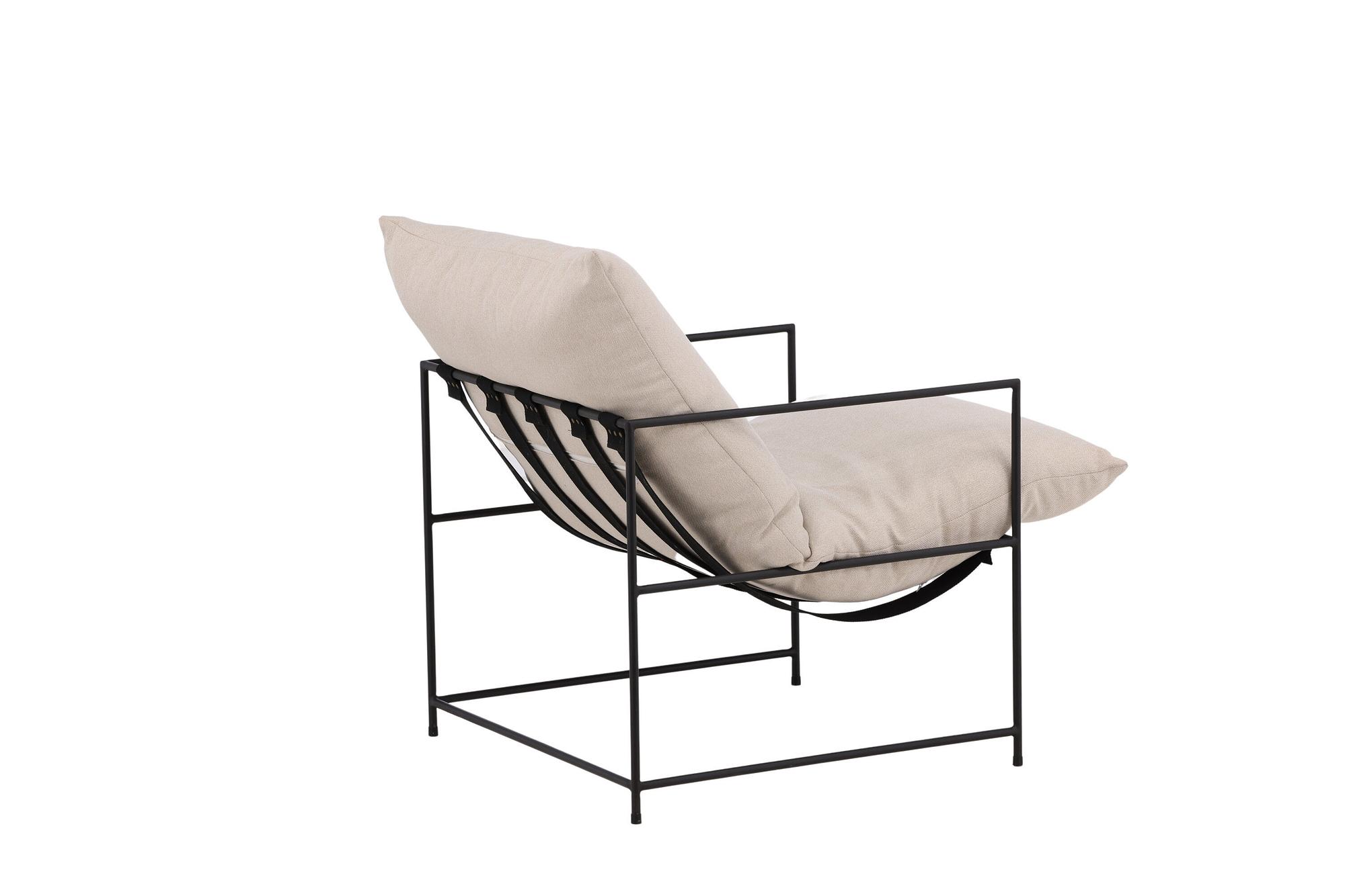 Sedalia Einzelsitzsofa Leinenstoff Beige Schwarz 8