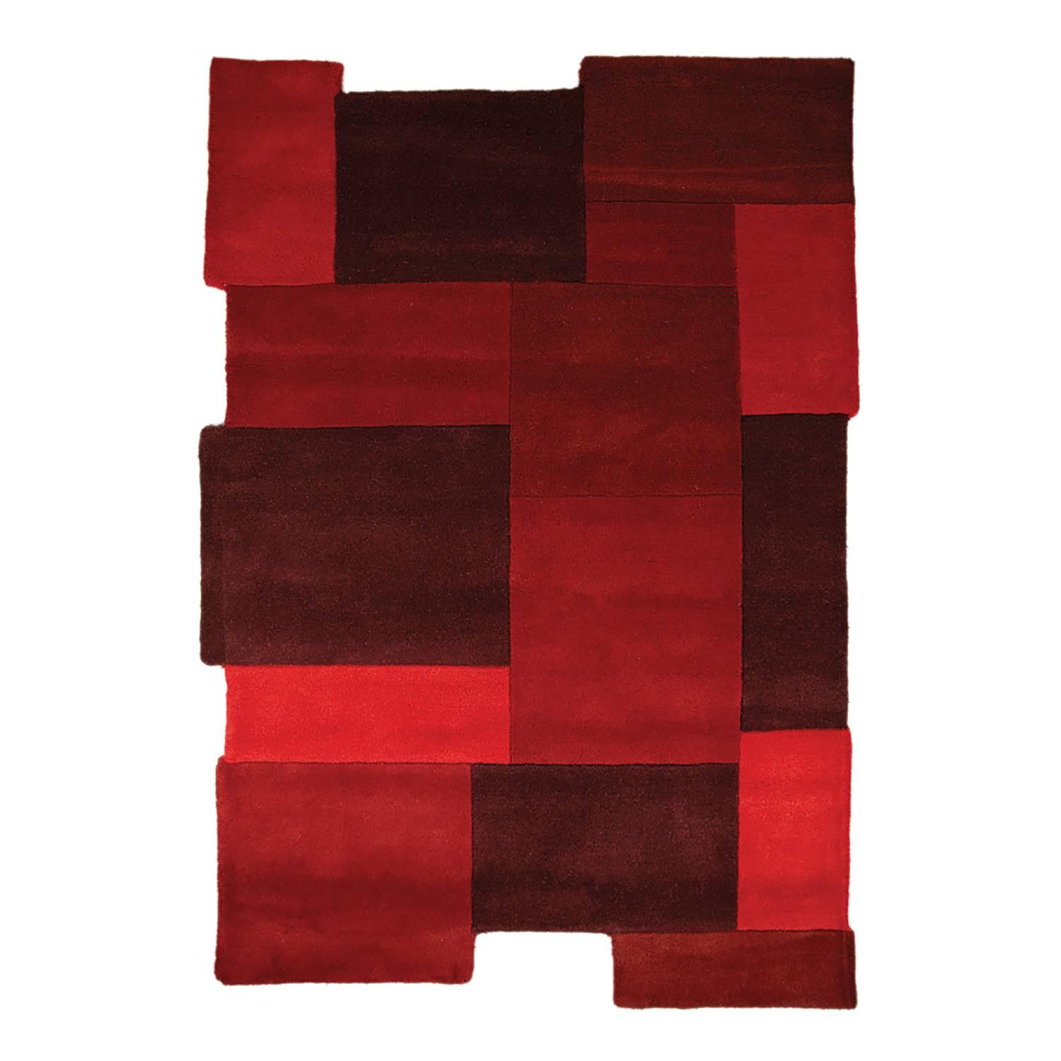 Wollteppich Collage Wolle Rot 90 x 150 cm 0