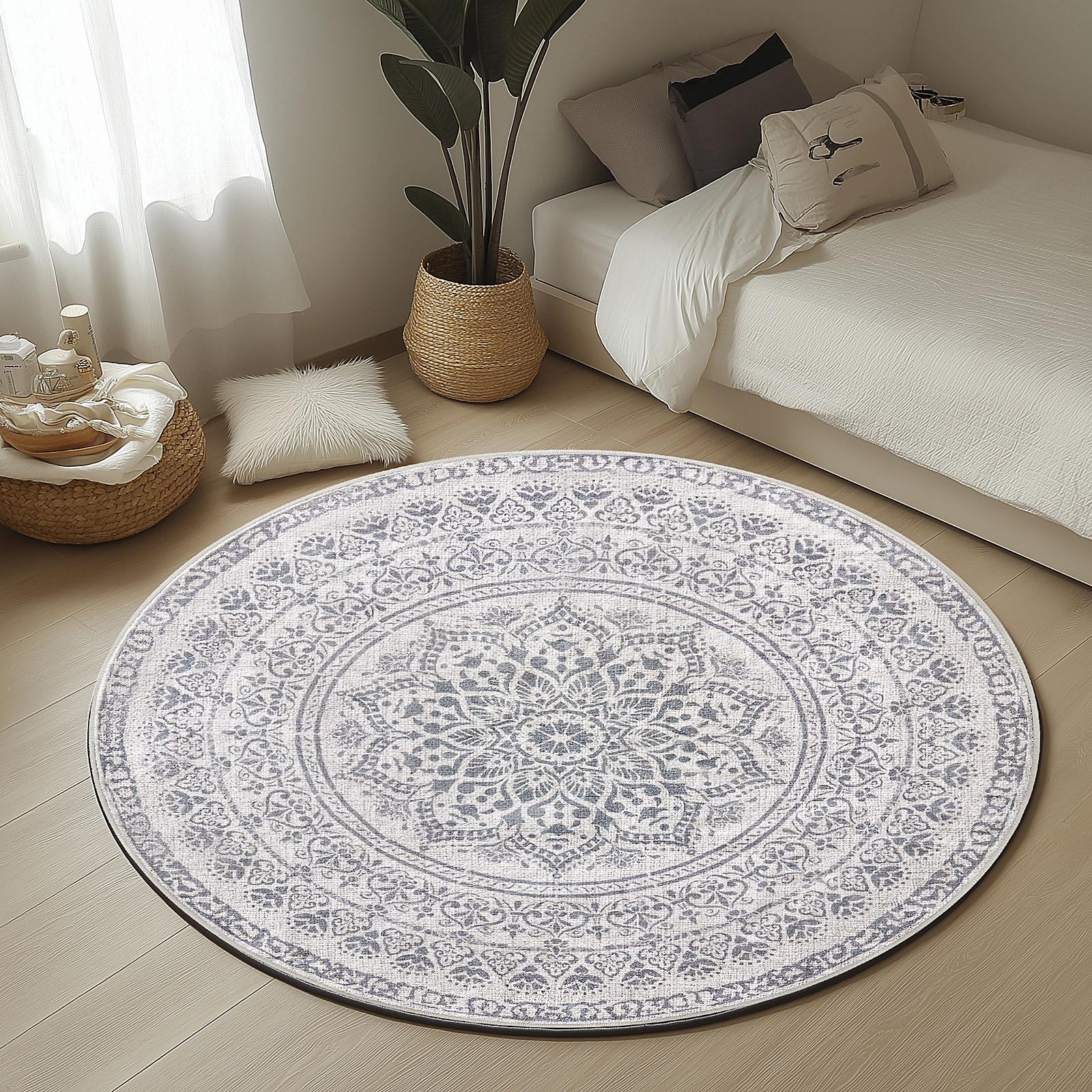 Kurzflorteppich Targo Taubengrau Ø 120cm 0