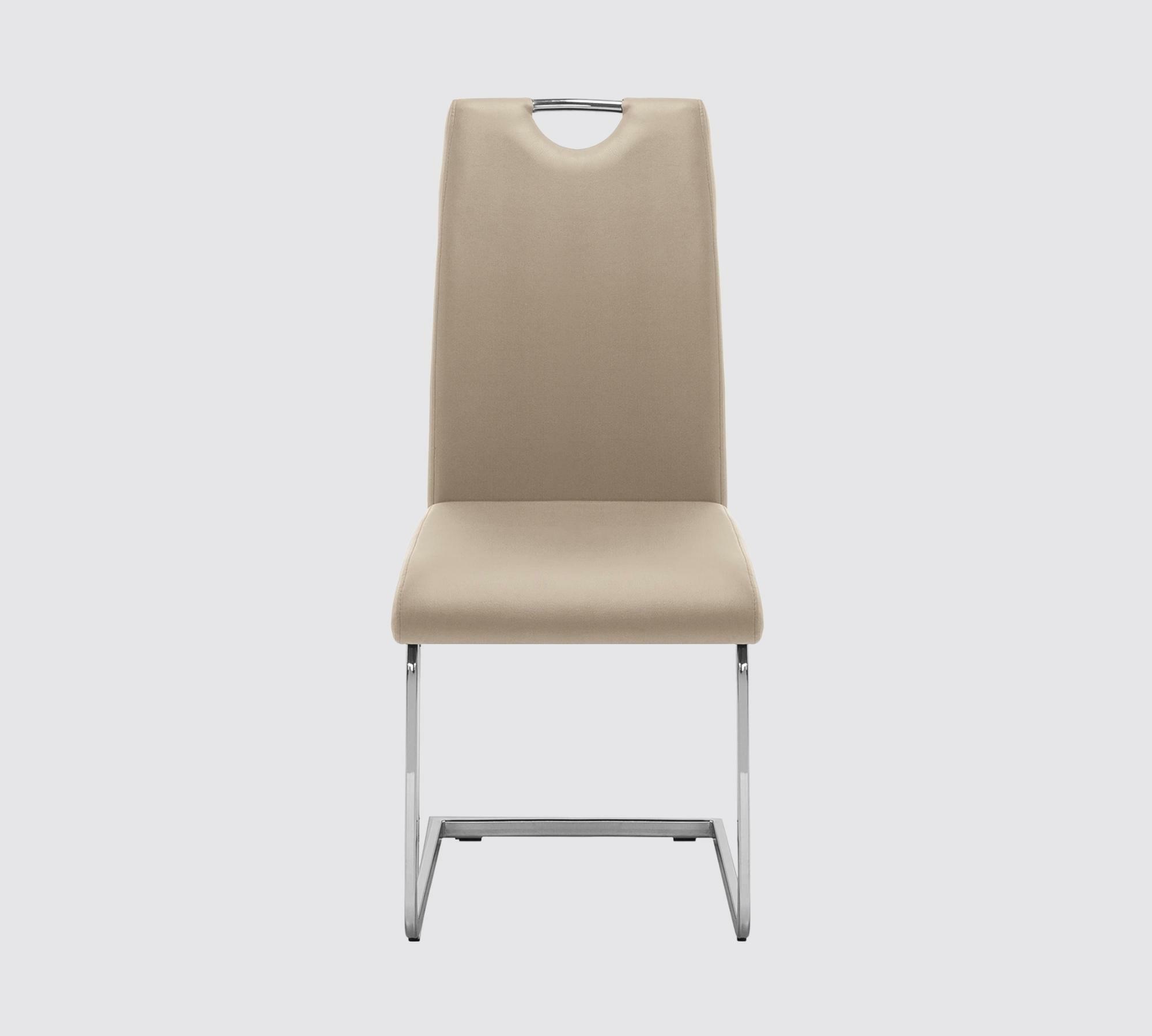 2x Freischwinger mit Griff Kunstleder Beige  1