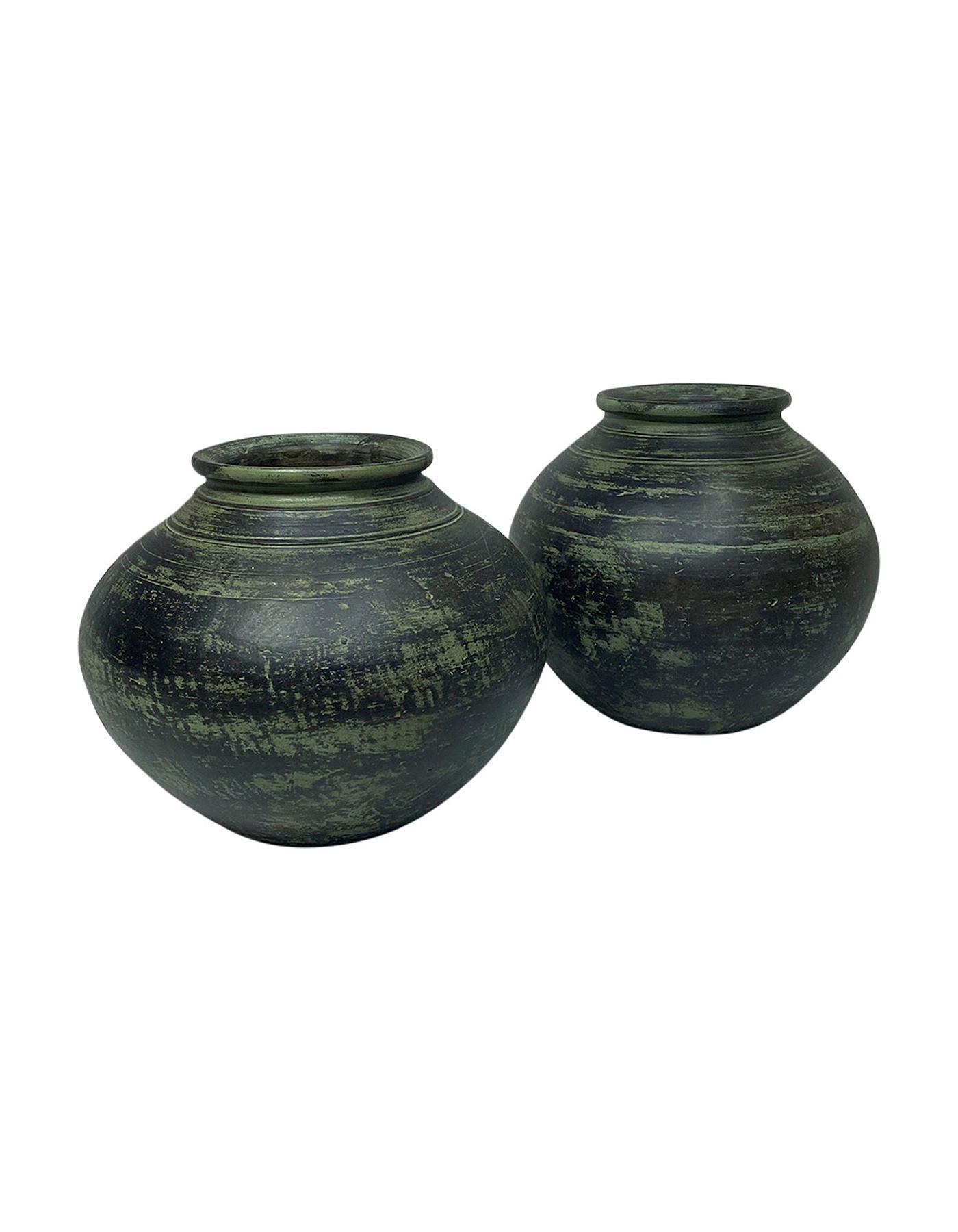 Handmade pot ceramic green 1