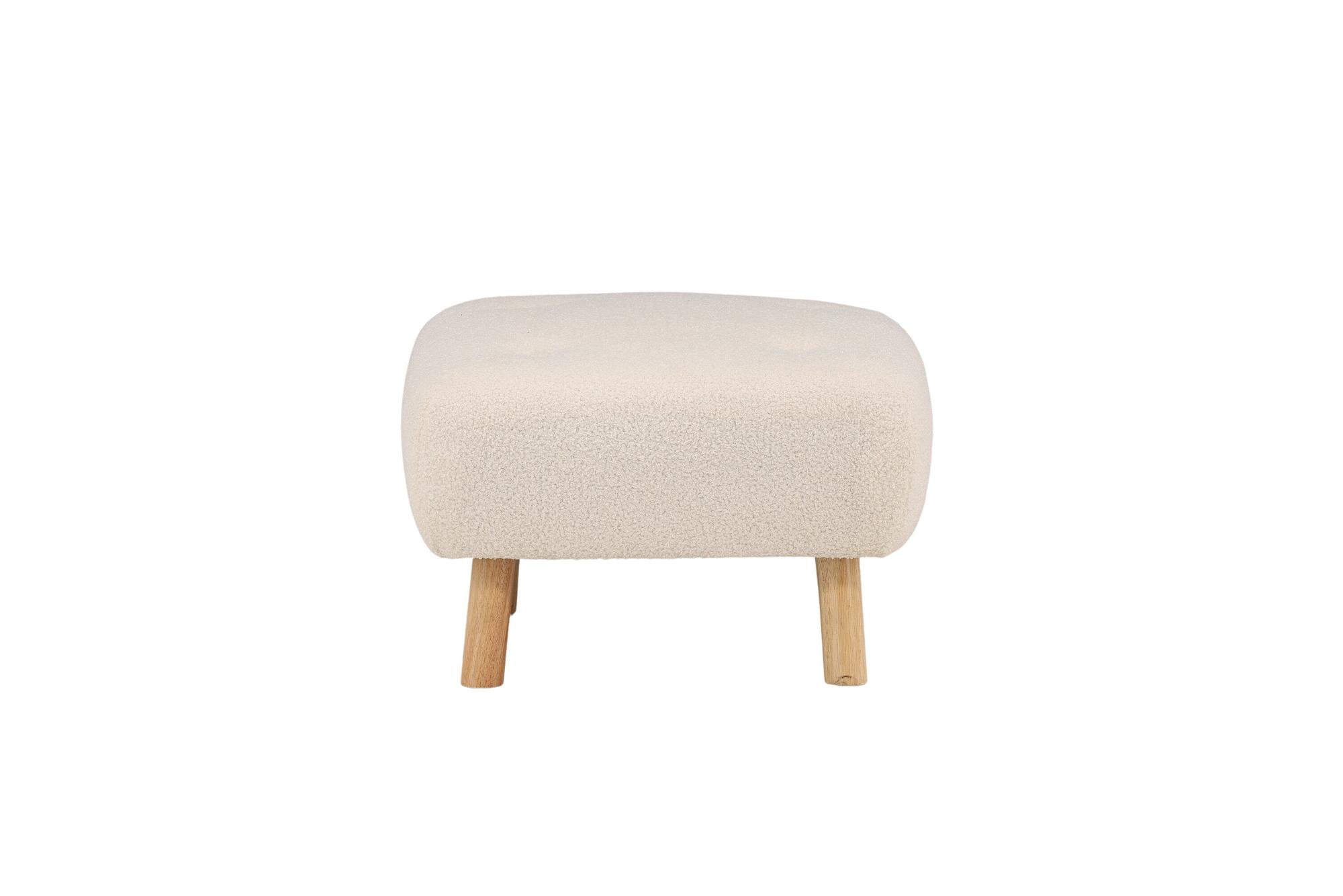 Salina Pouf/Ottoman Bouclé Whitewash/White 3