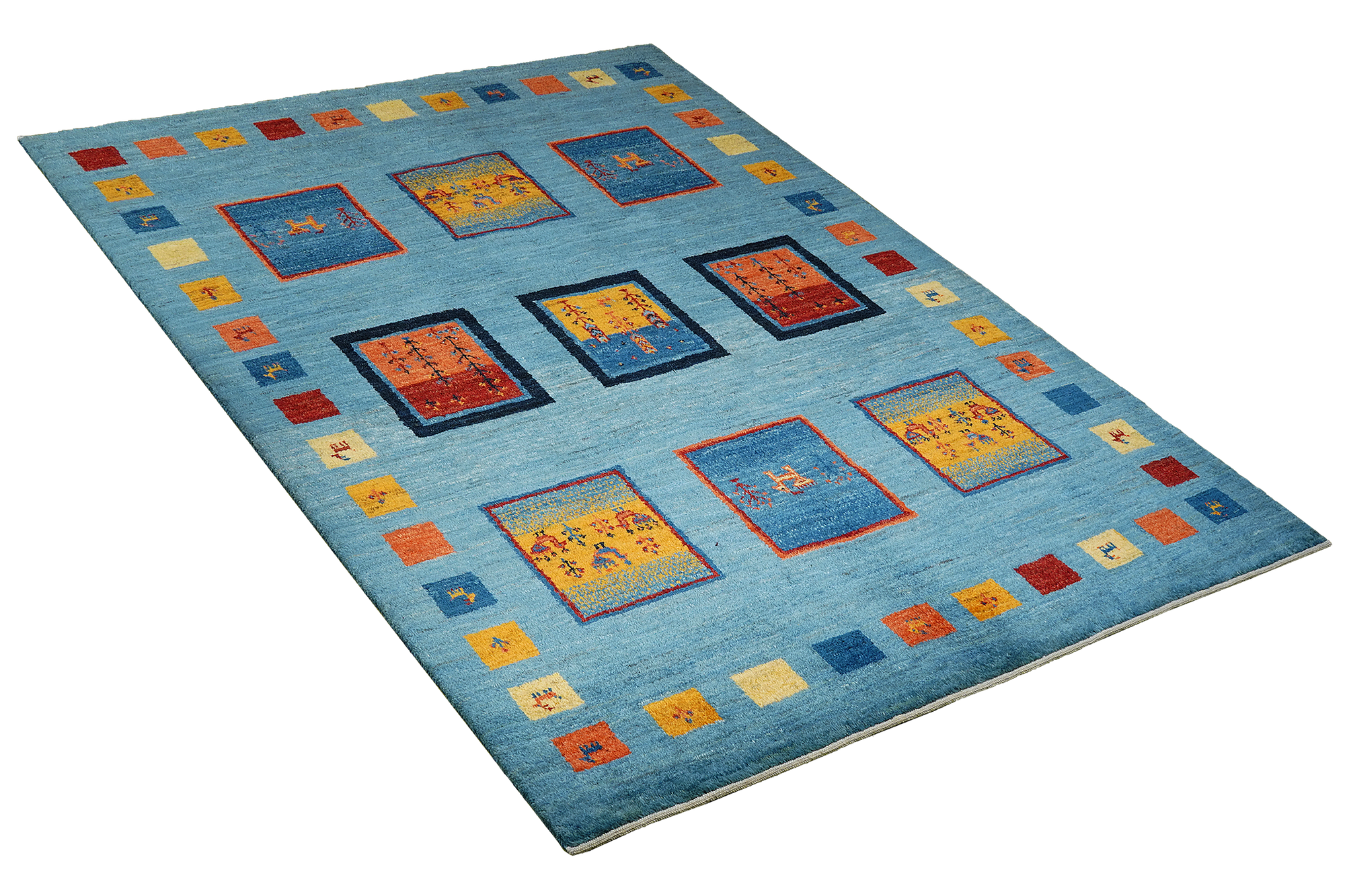 Rizbaf Gabbeh Carpet Wool Blue 2