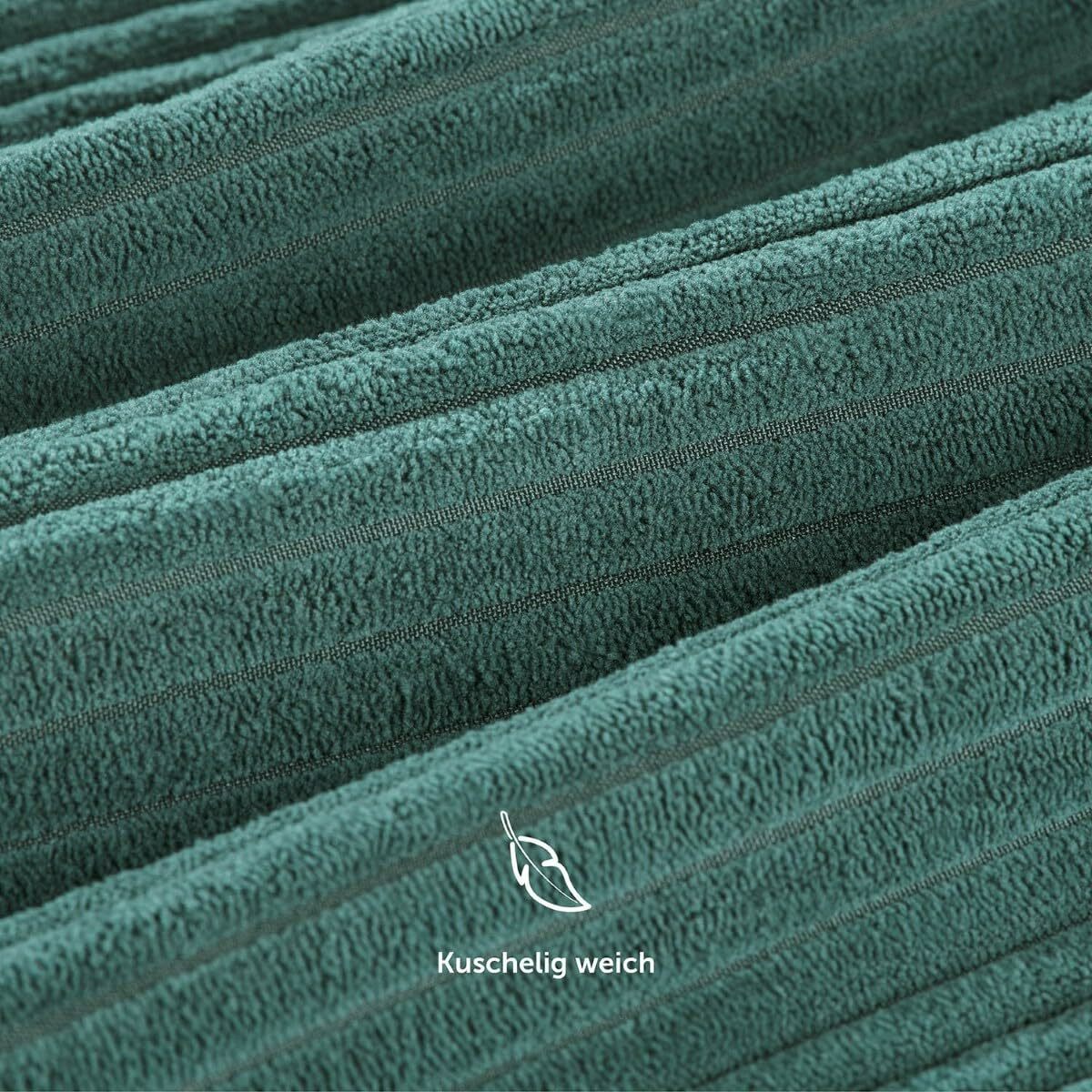 2x Kissenbezug Cord Grün 45x45cm  3