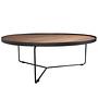 Runder Couchtisch Holzfurnier Stahl 100cm 5