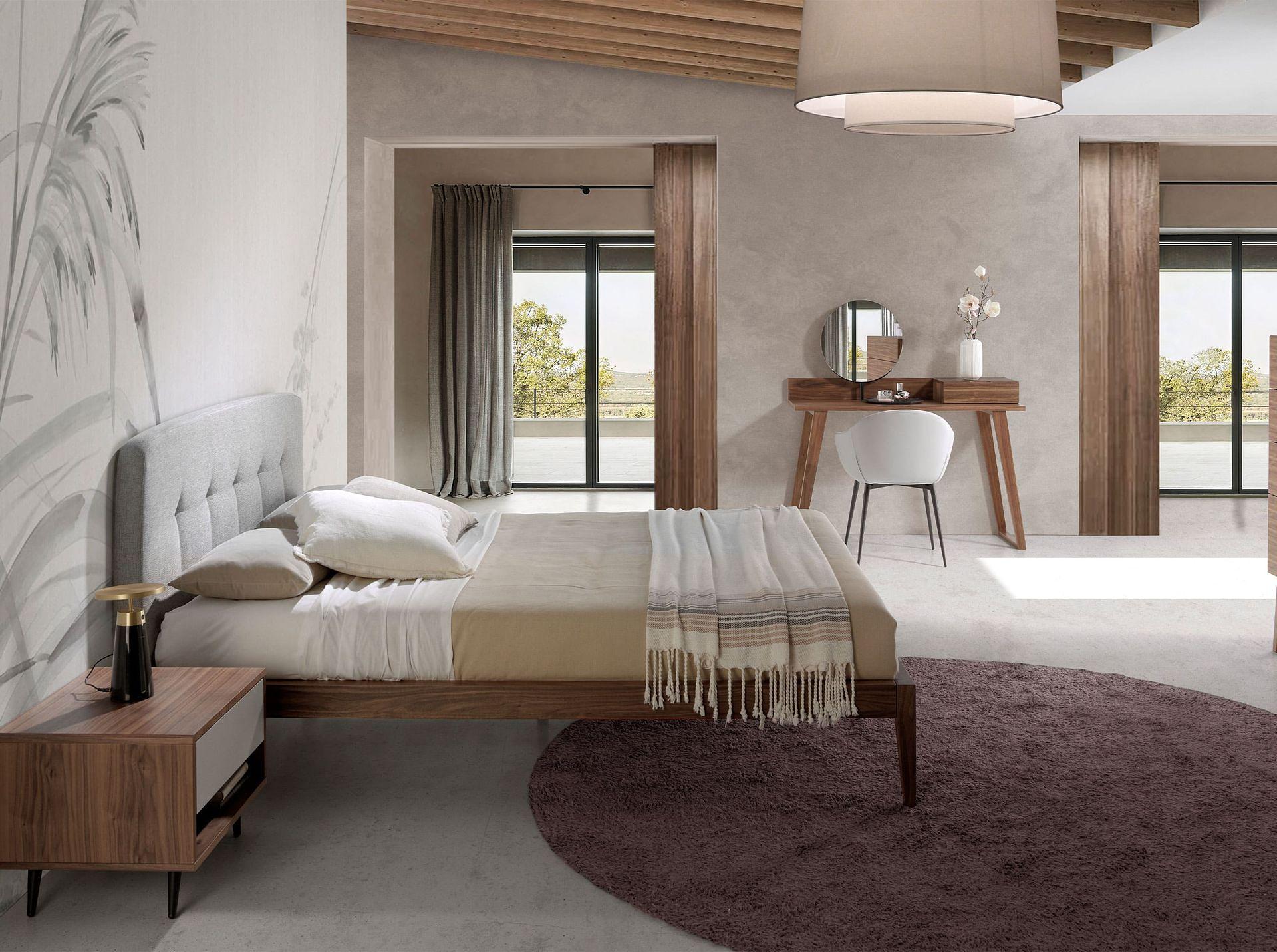 7000 Schminktisch mit Spiegel Walnussholzfurnier 2