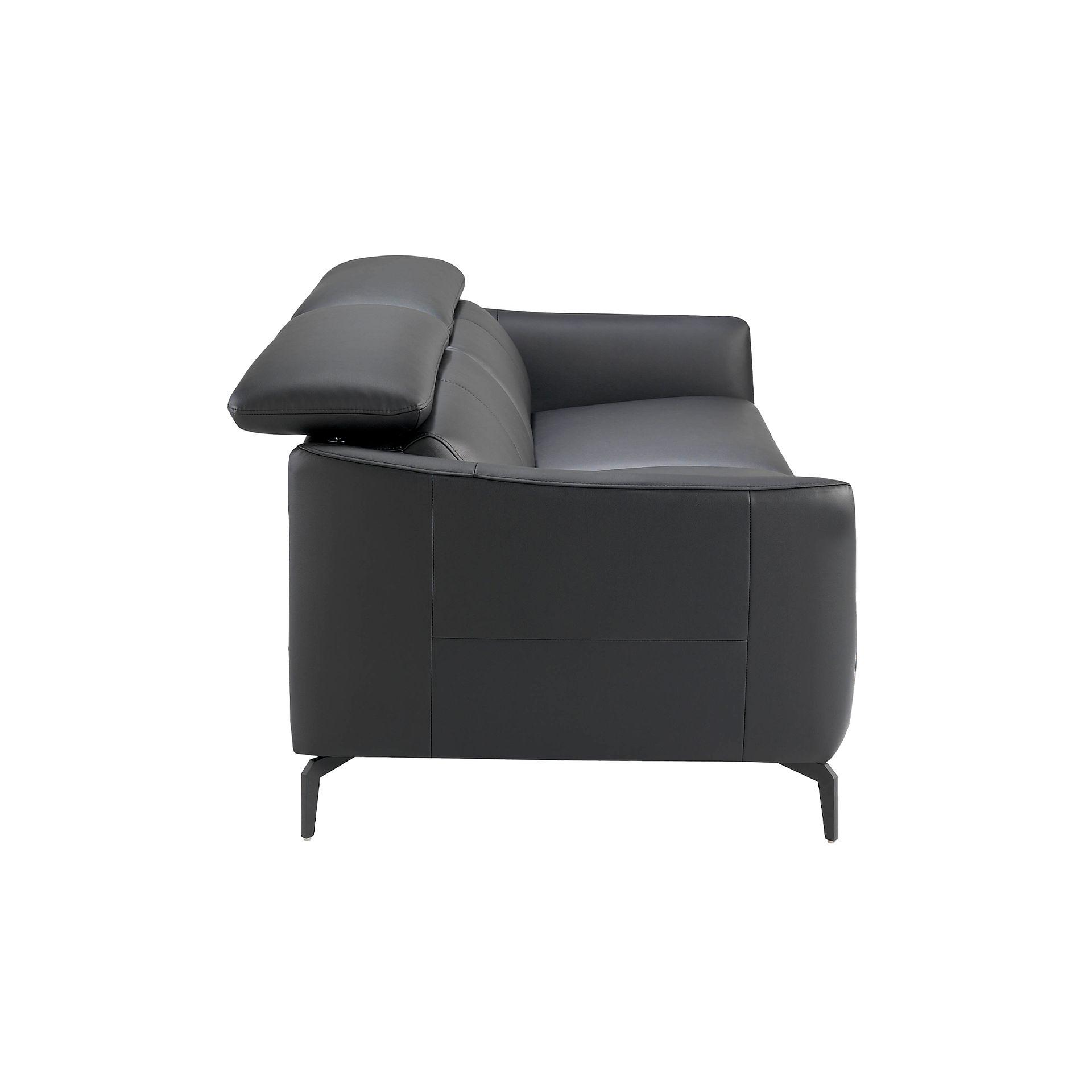 Sofa 3-Sitzer Leder Schwarz 3