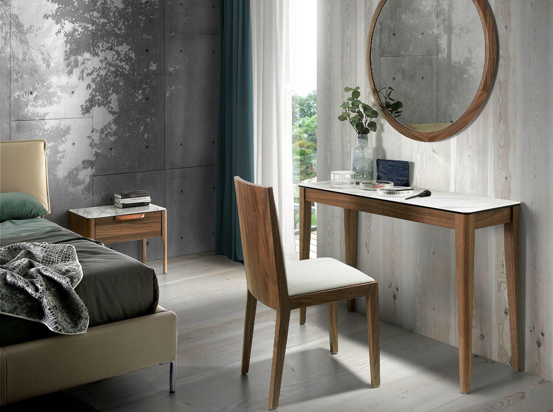 Console Walnut wood Marble look 2