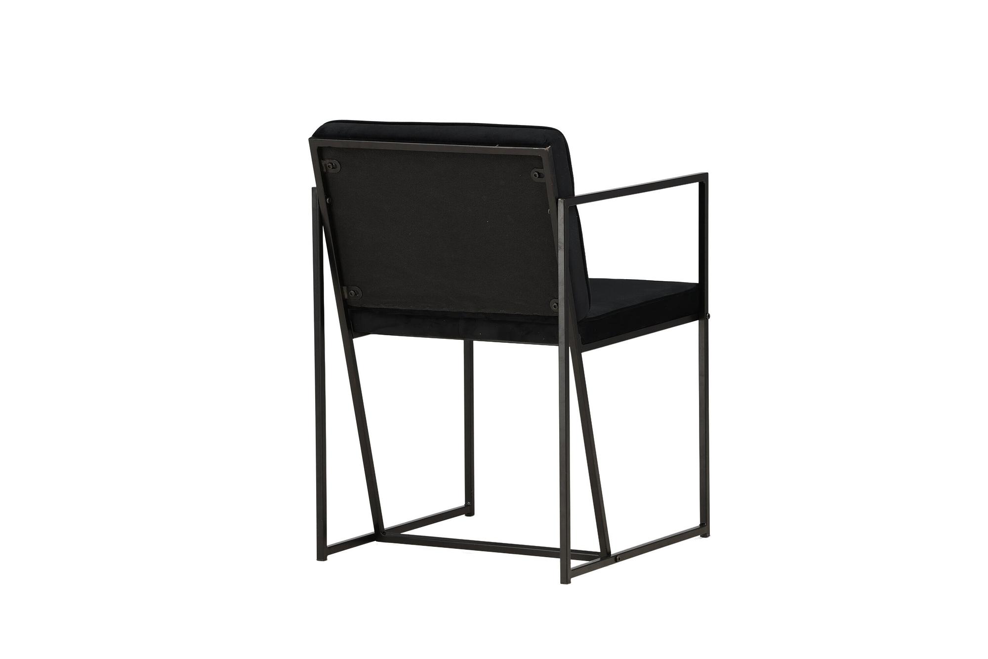 2x Richmond Esszimmerstuhl-Set Metall Samt Schwarz 8