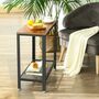 Beistelltisch Holz Metall Schwarz Braun 2