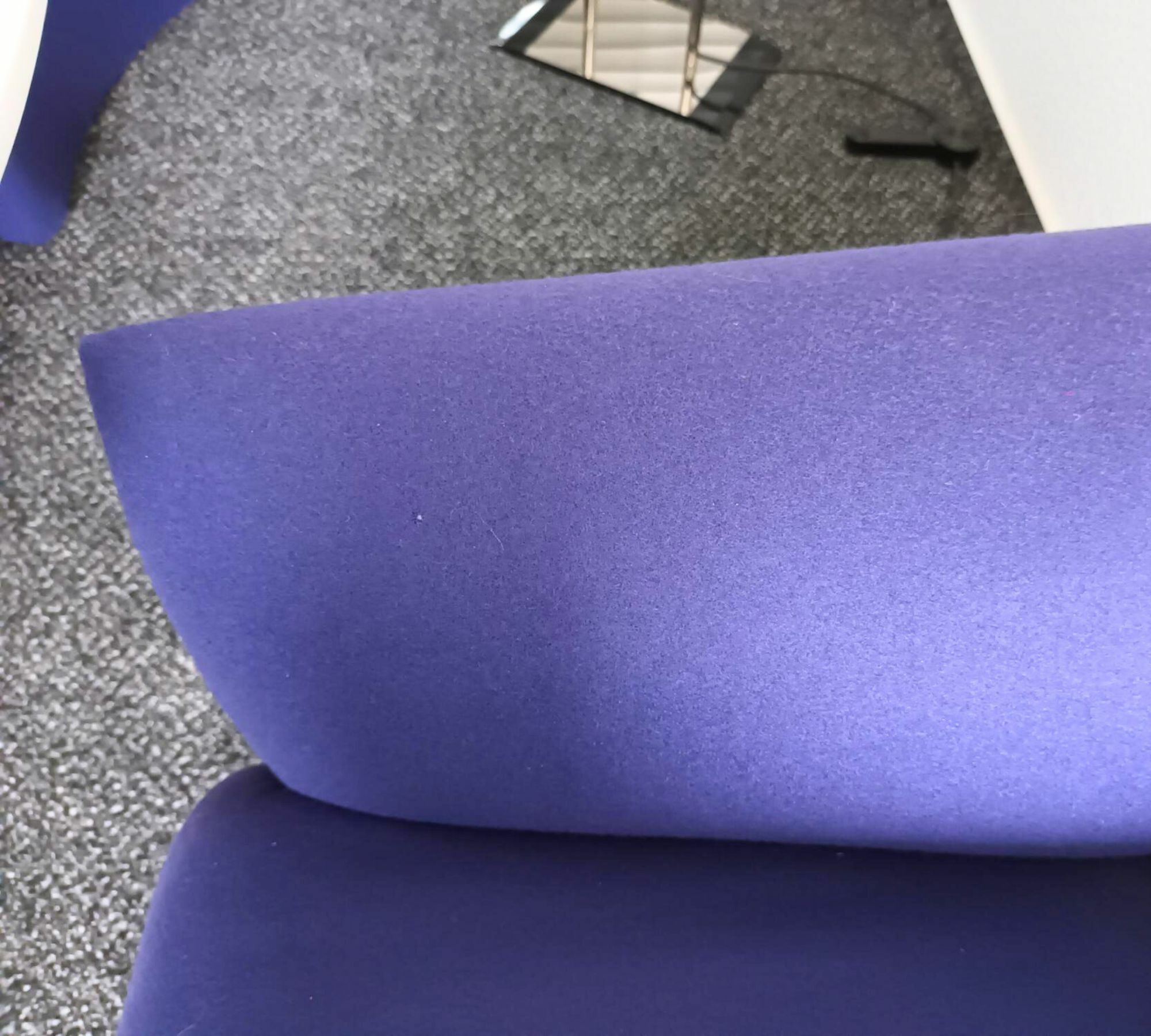 Ess Sessel mit Rollen Baumwolle Holz Blau 7