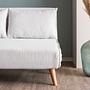 Foldable Sofa Bed 2-Seater White 8