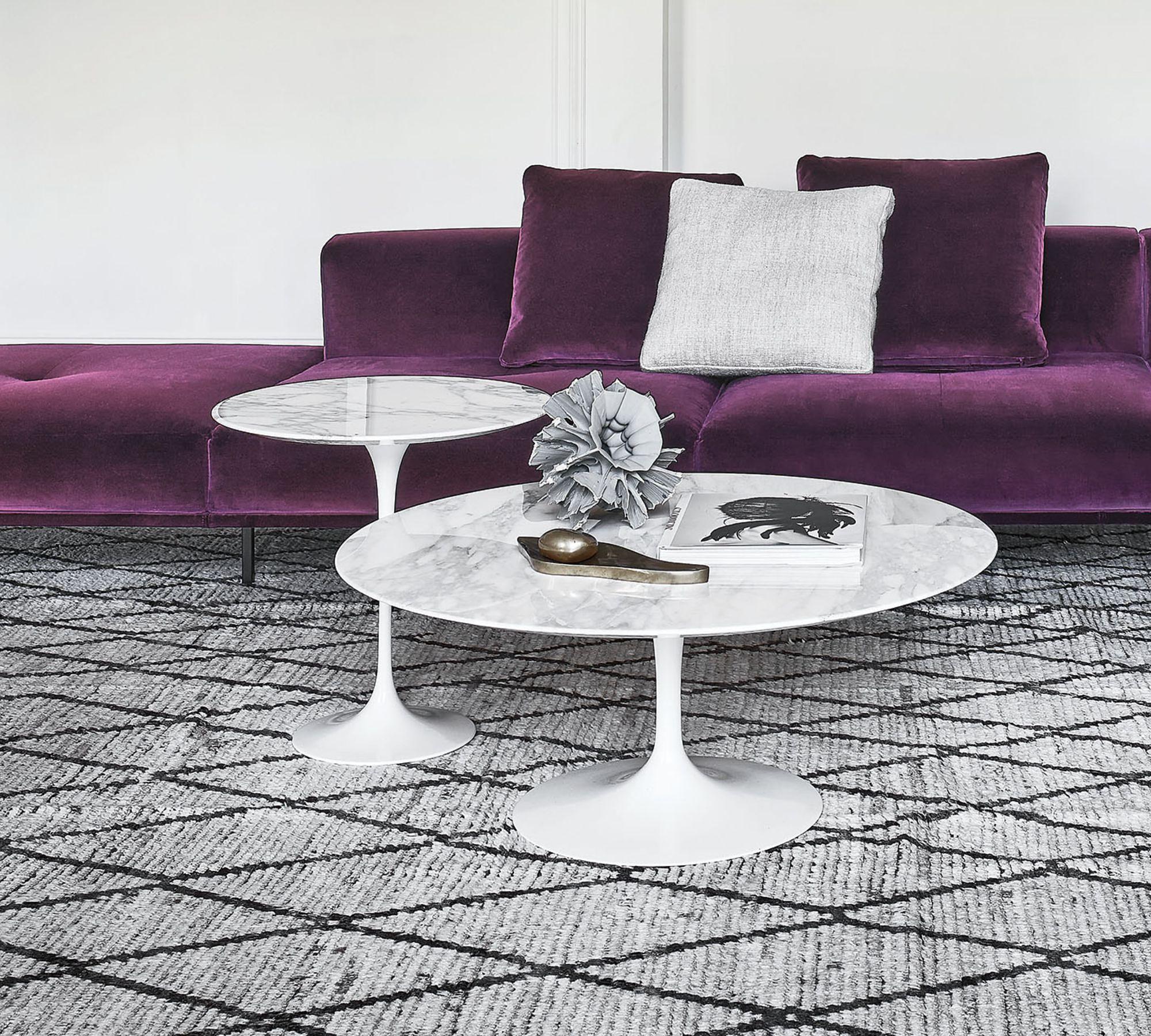 Saarinen Couchtisch Rund Marmor Schwarz 1