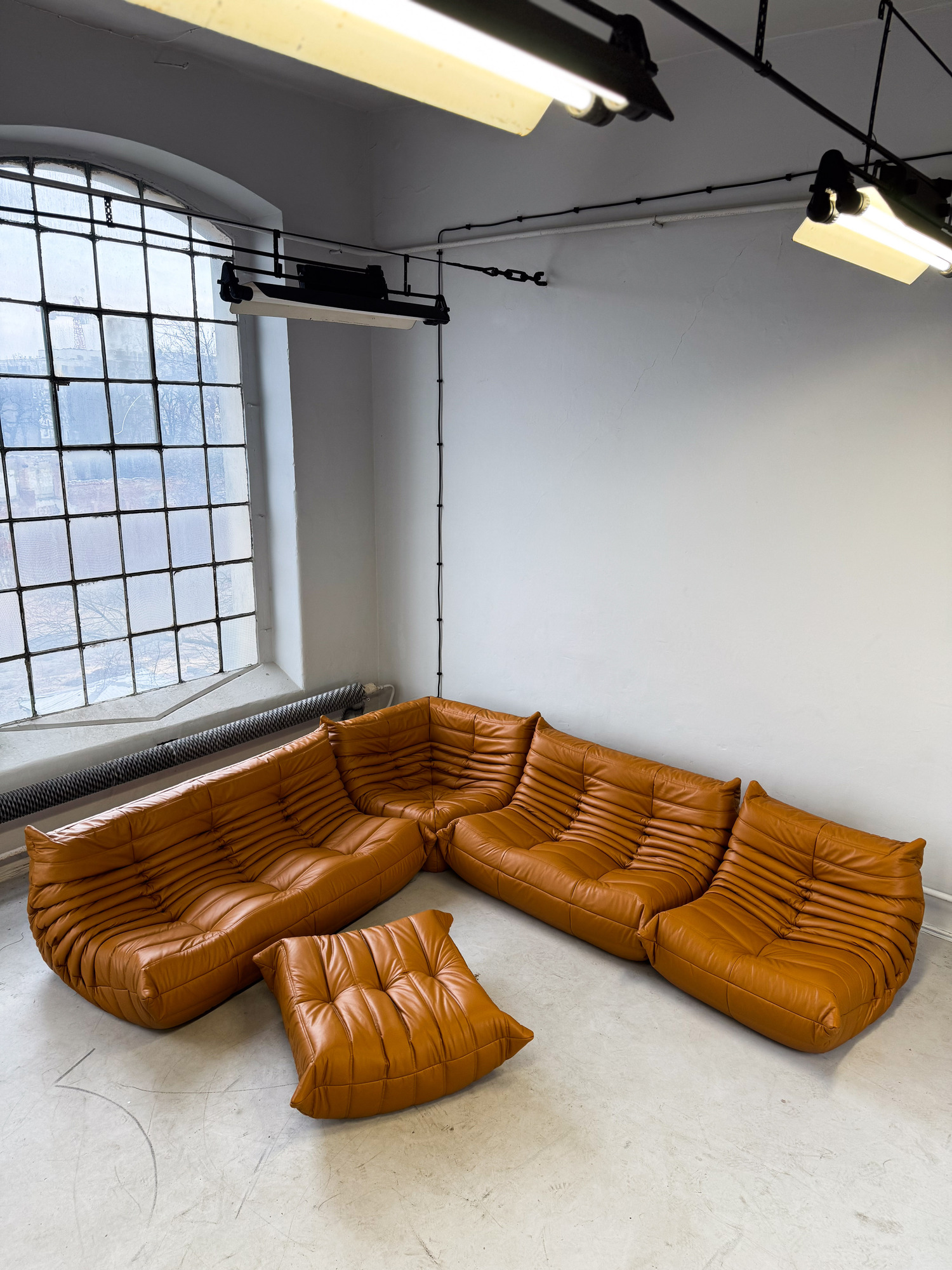 Togo Lounge Set 5-pc. High-gloss leather Cognac Light 0