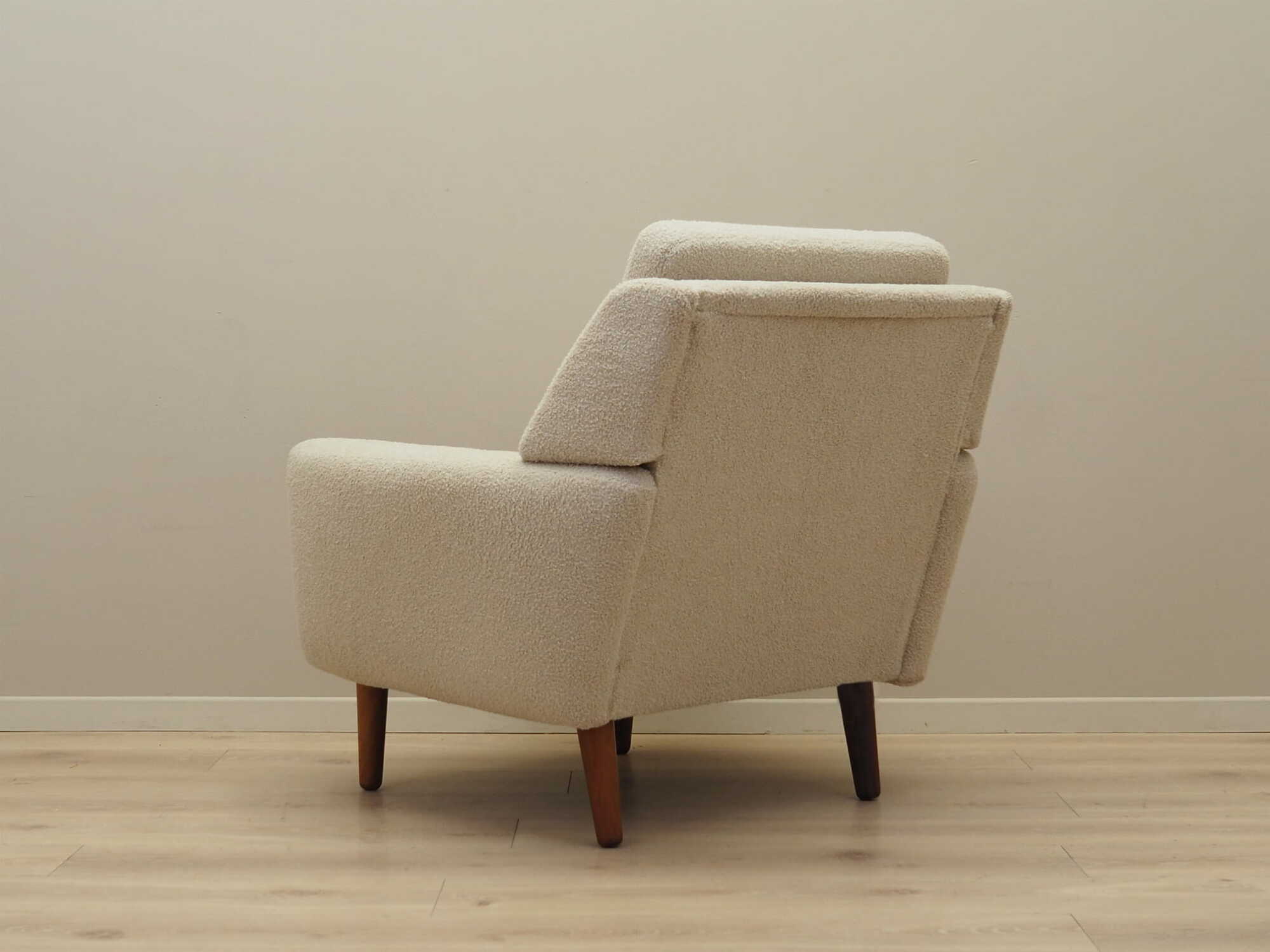 Armchair Textile Wood Cream 1970s 7
