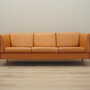 Vintage Sofa 3-Sitzer Leder Orange 1970er Jahre 1