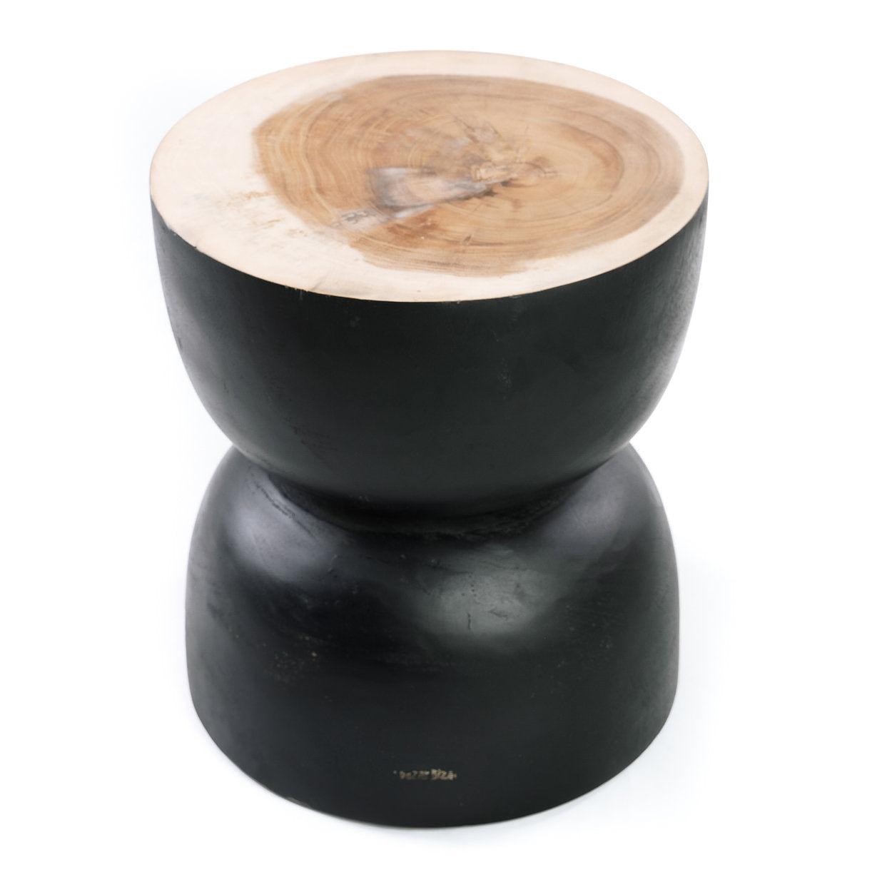 Der Karbun Hocker Schwarz Natur  ø50cm 5