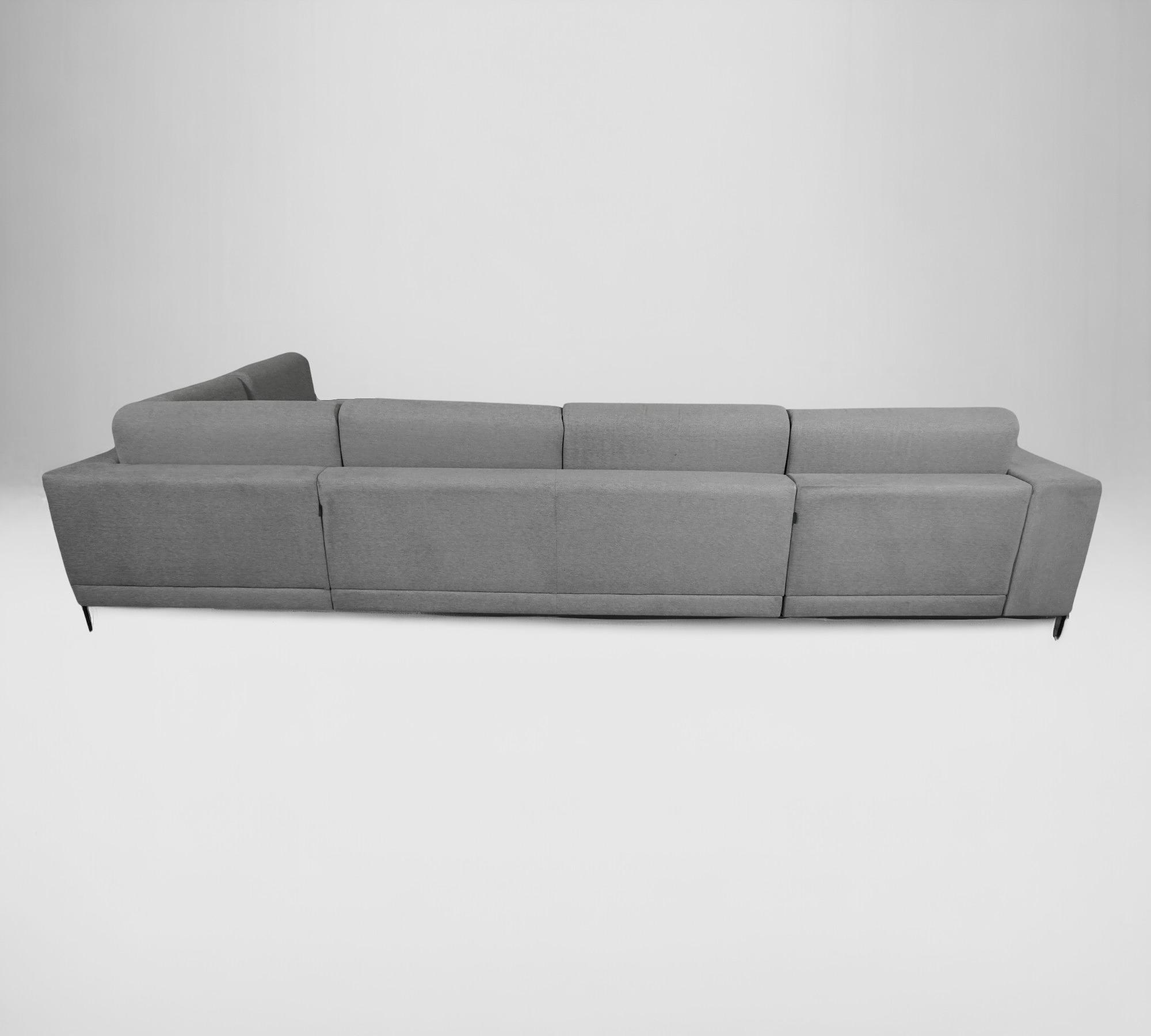 Tyme Sofa Landscape With Récamiere Fine Fabric Slate Grey 4