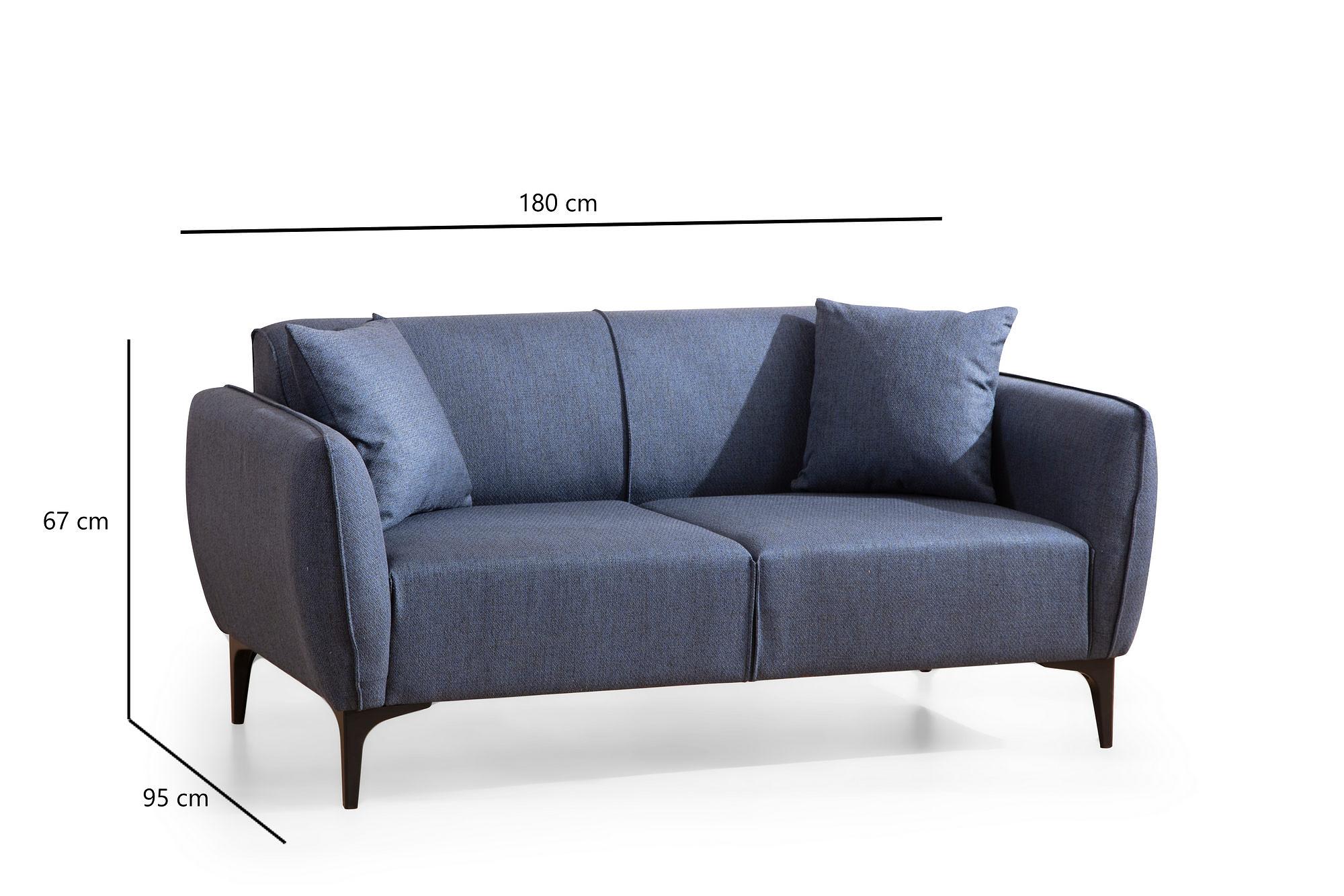 Belissimo 2-Sitzer Sofa Blau 5