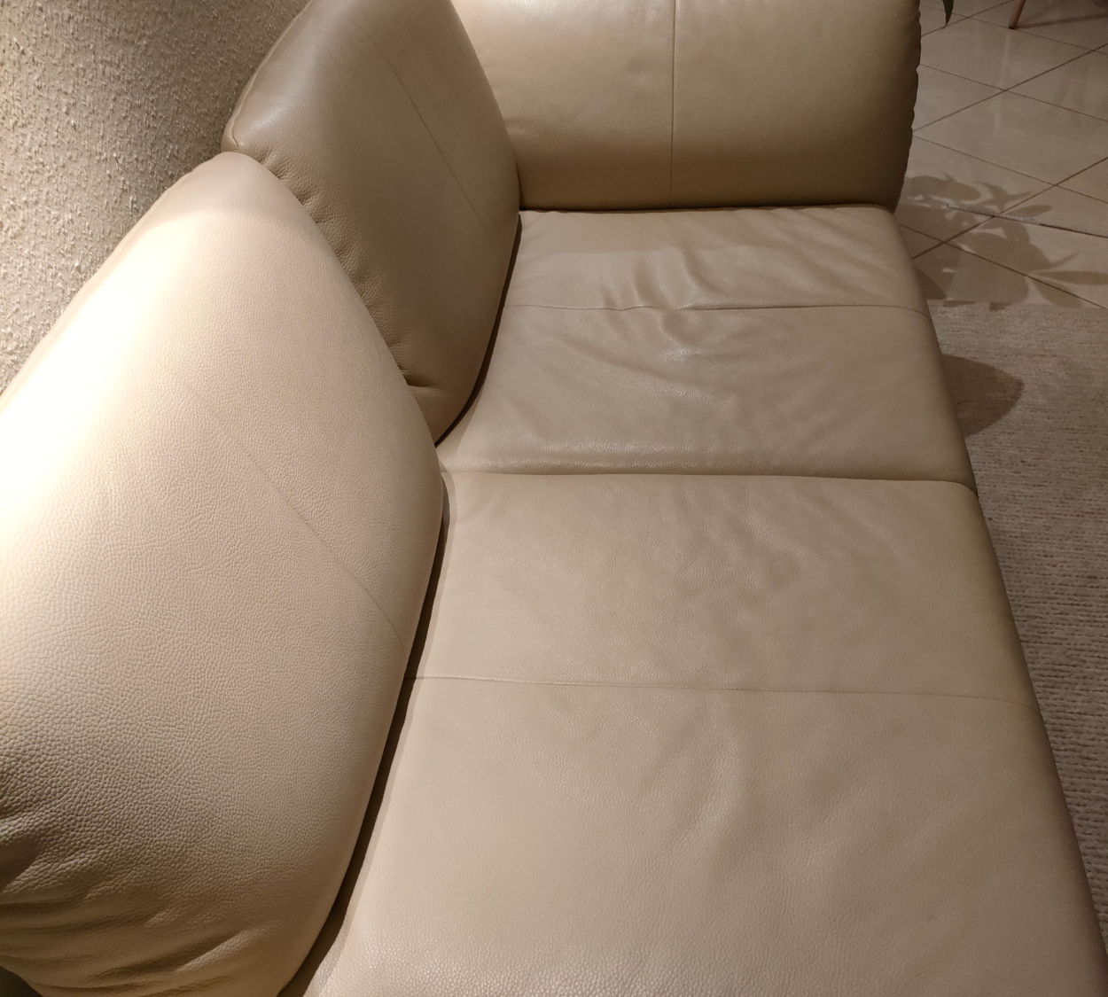 Sofa Leder Beige 4