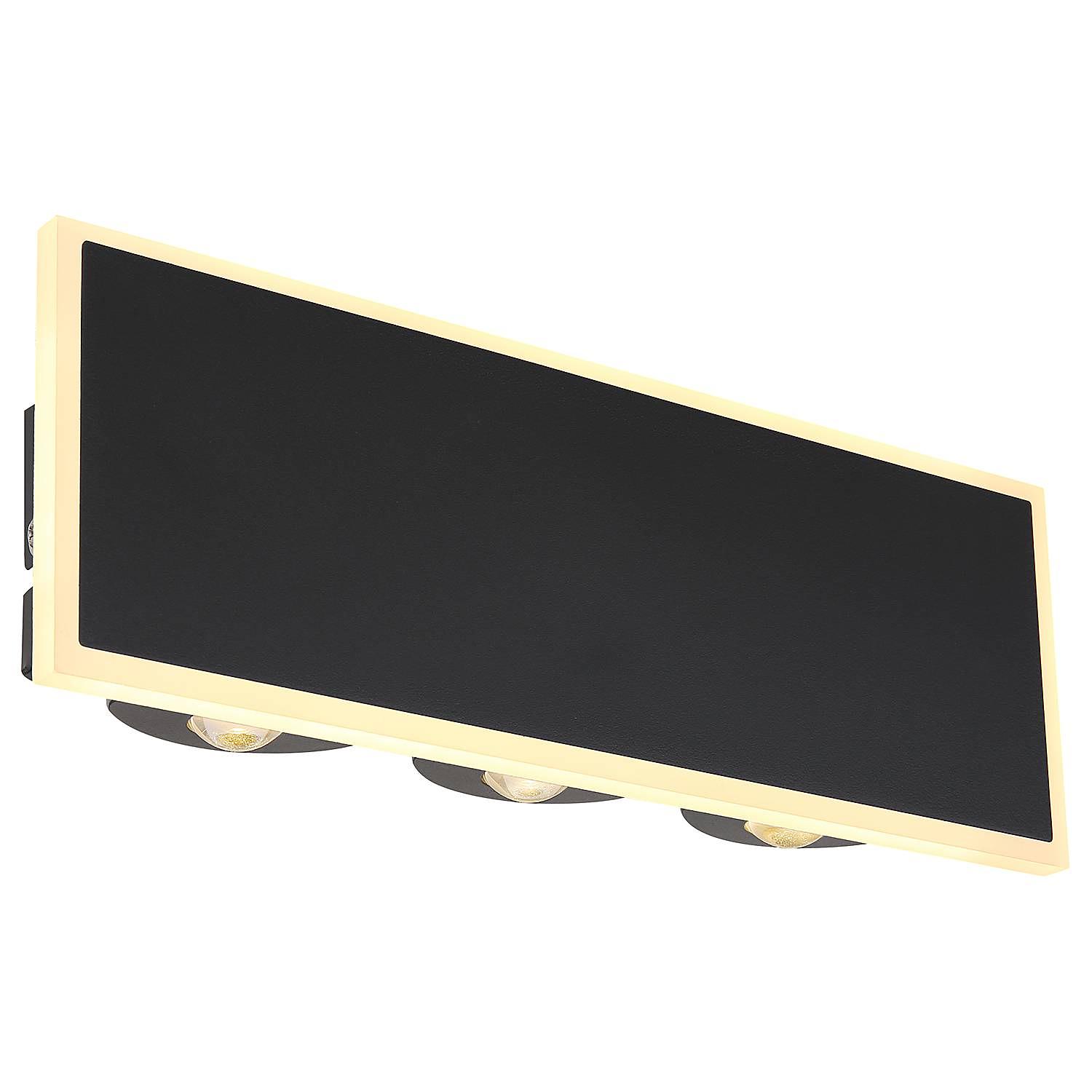 3-Light Wall Lamp Saidy Iron Acrylic Glass 1