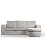 Sofa 3-Sitzer Chaiselongue Rechts Links Stoff Beige 9