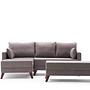 Bella Sofa Récamiere Links mit Hocker Braun 5