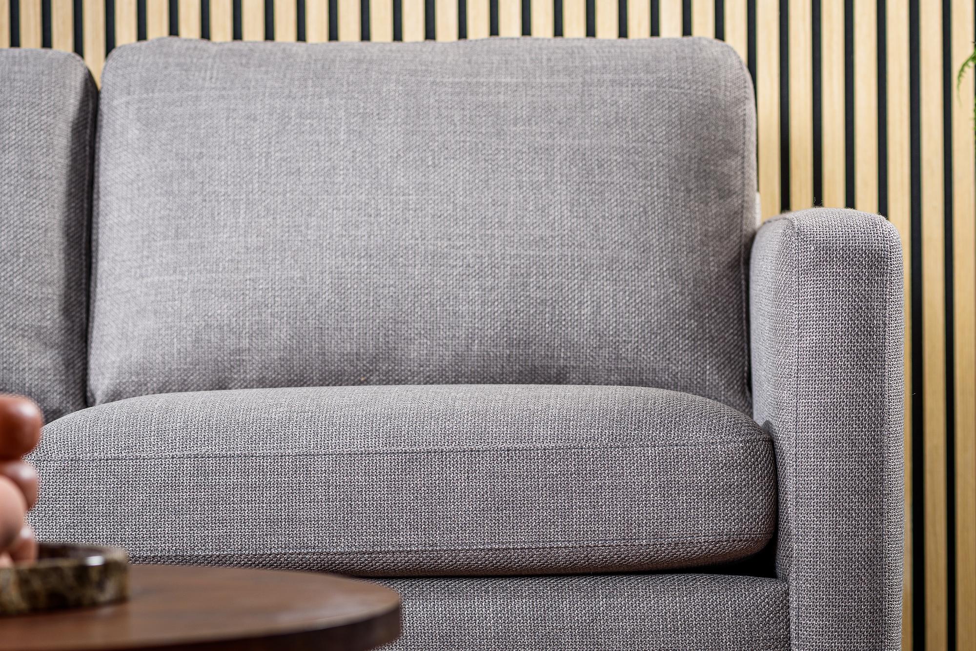 Sofa 3-Sitzer Chaiselongue Links Rechts Woven Grau 10