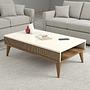 Milan Coffee Table Walnut Brown Cream 0