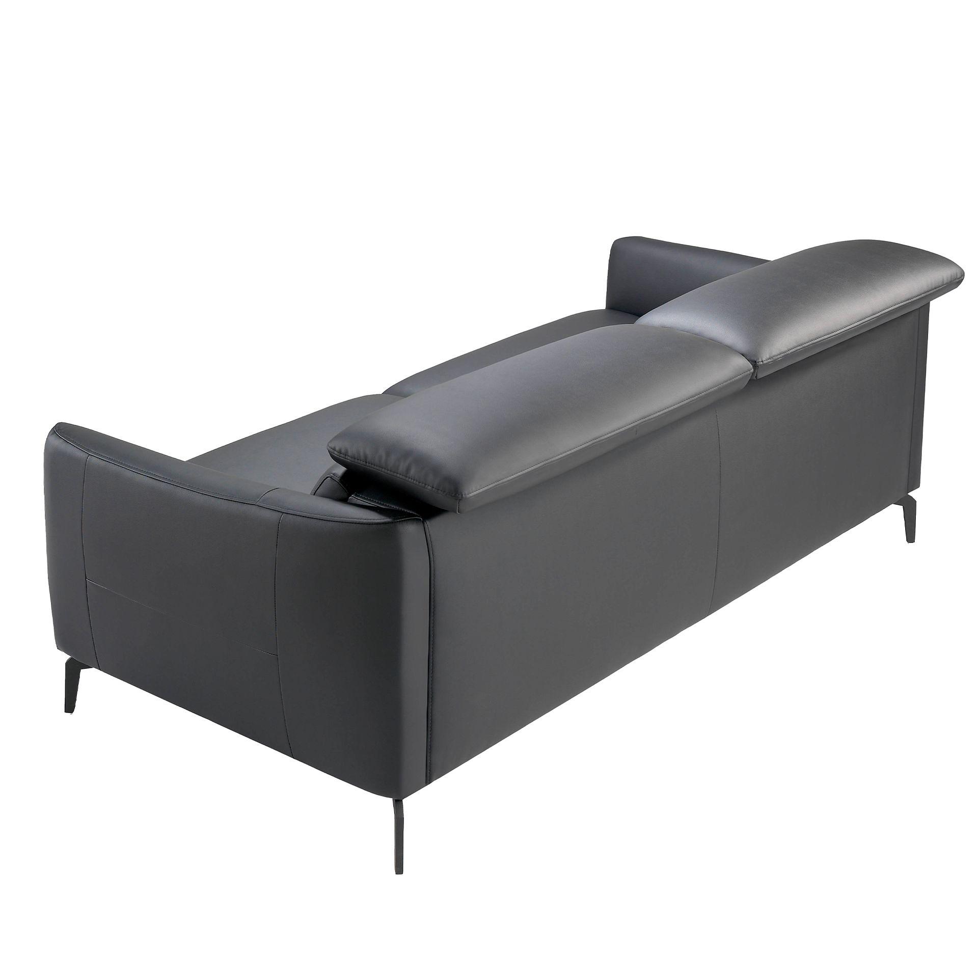Sofa 3-seater Leather Black 4