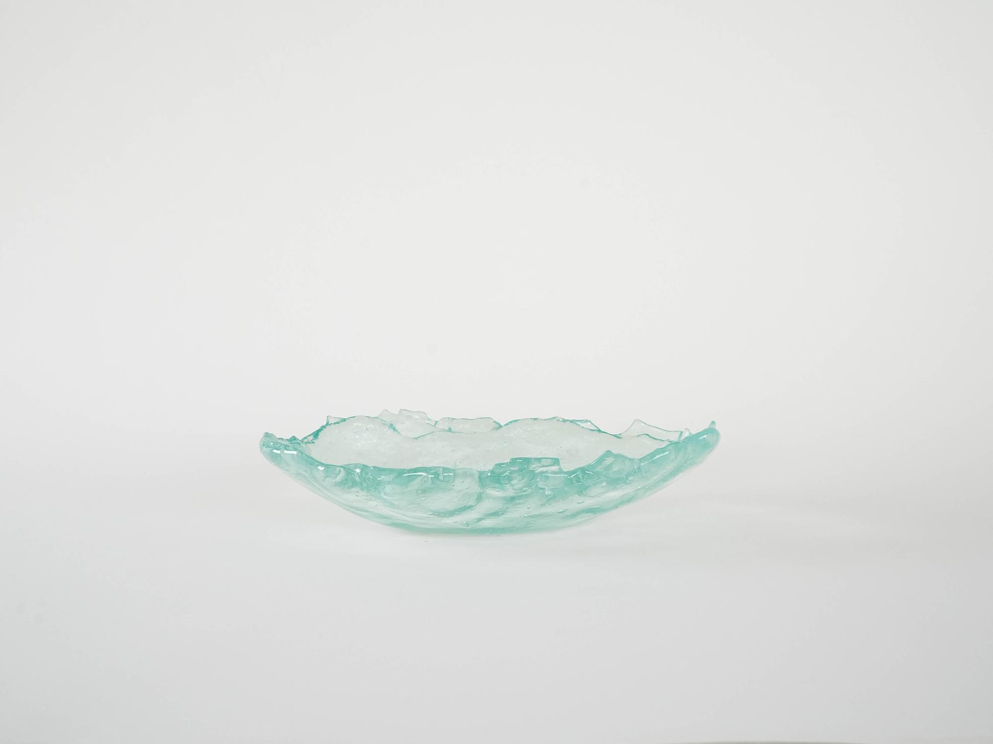 Glasschale Grün Transparent 1970er Jahre 2