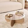 Aeris Coffee table Sapphire Oak Transparent Ø75cm 1