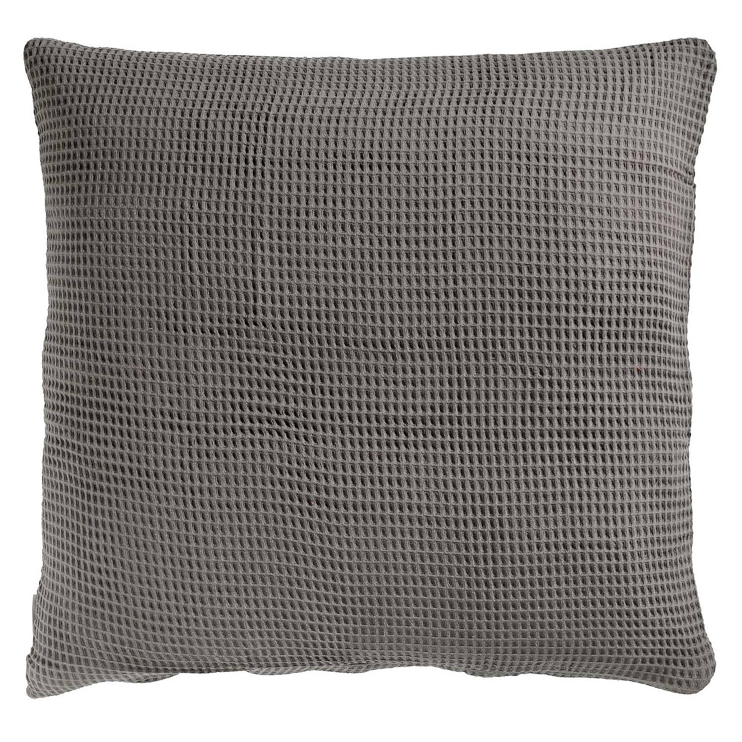 Wafel II Kissenbezug Baumwolle Grau 80 x 80 cm 0