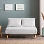 Foldable Sofa Bed 2-Seater White 2