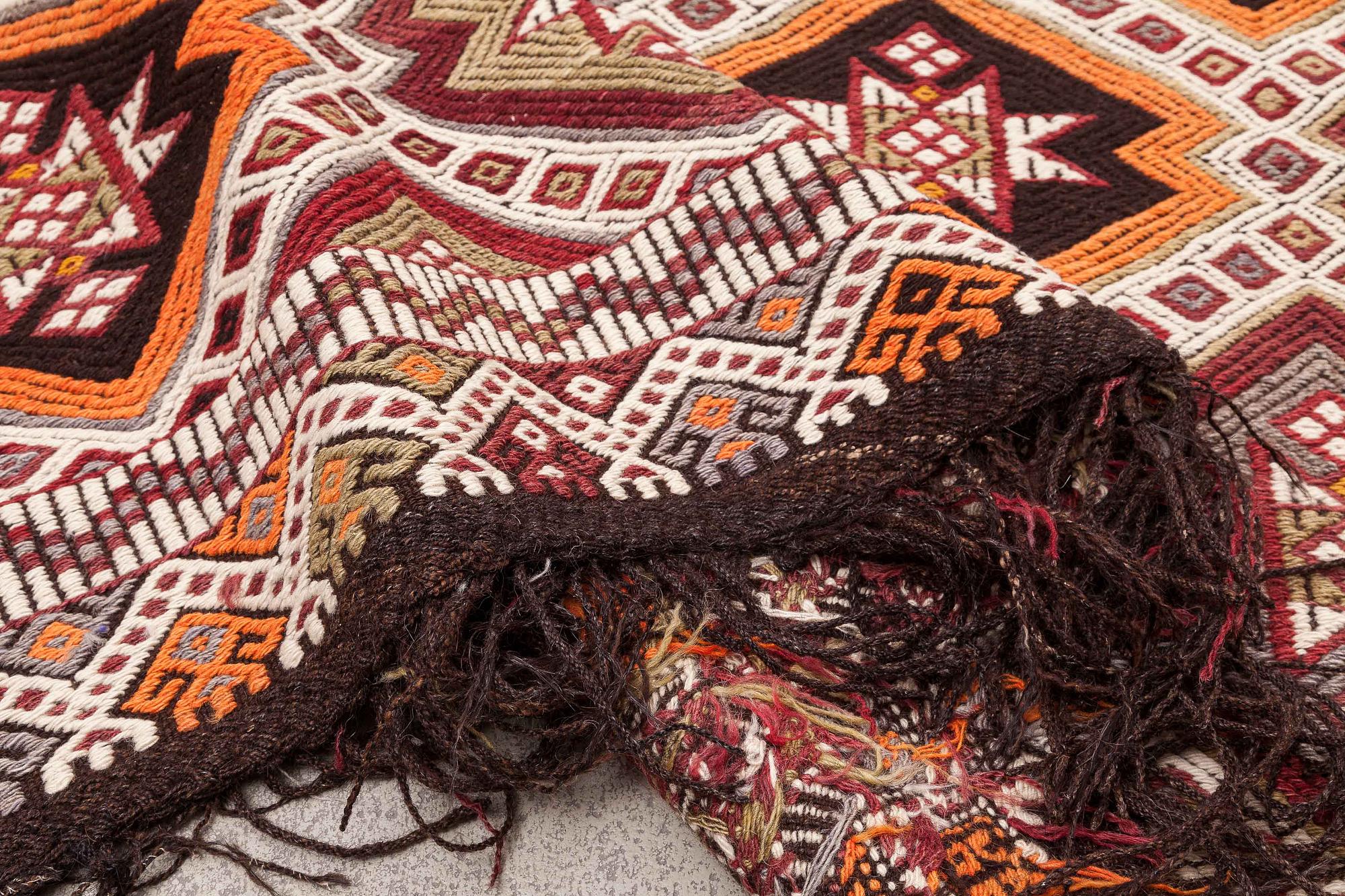 Vintage Kilim Teppich Wolle Mehrfarbig 4