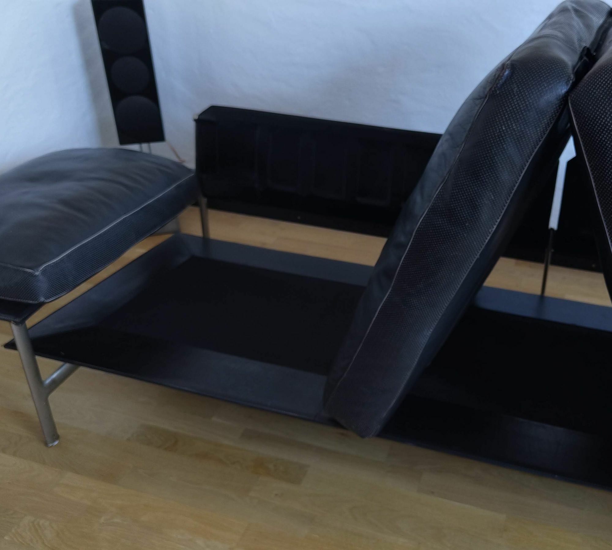 Diesis Sofa 3-Sitzer Leder Metall Schwarz 6