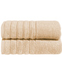 2x Flauschiges Handtuch Frottier Beige 0