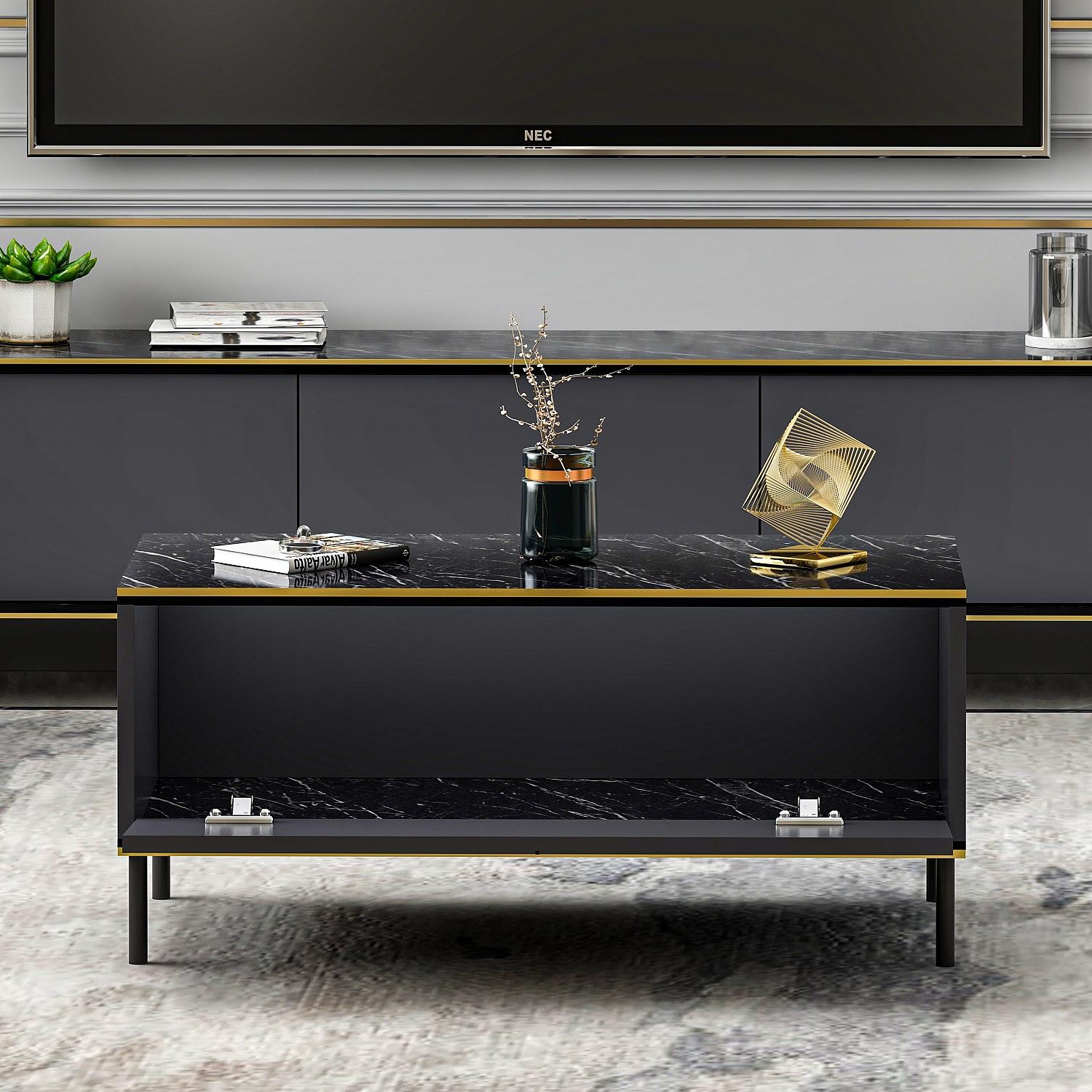 Coffee table wood veneer anthracite 8