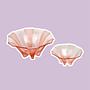 2x Vintage Art Deco bowl pressed glass pink 1920s 0